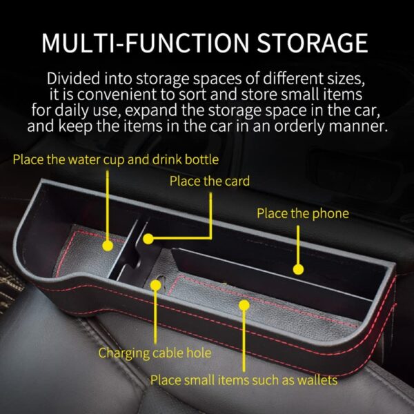 Driver & Passenger Car Seat Organisers * PAIR * Black Premium PU Leather - Image 10